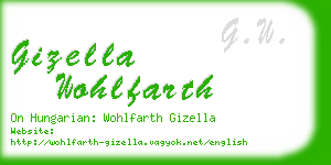 gizella wohlfarth business card